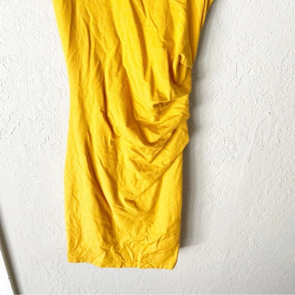 Athleta Women's Dress XXS Della Mustard Yellow Ruched Tank Athleisure Summer - Picture 5 of 9
